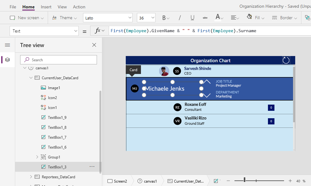 Organization Chart Using PowerApps In SharePoint Online